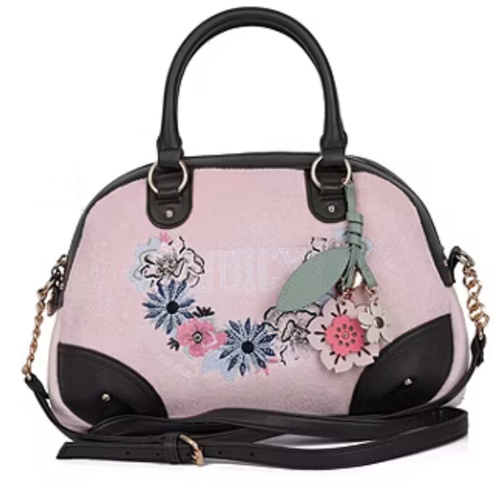 NWT Juicy Couture Retro Bloom Satchel in Pink/Brown